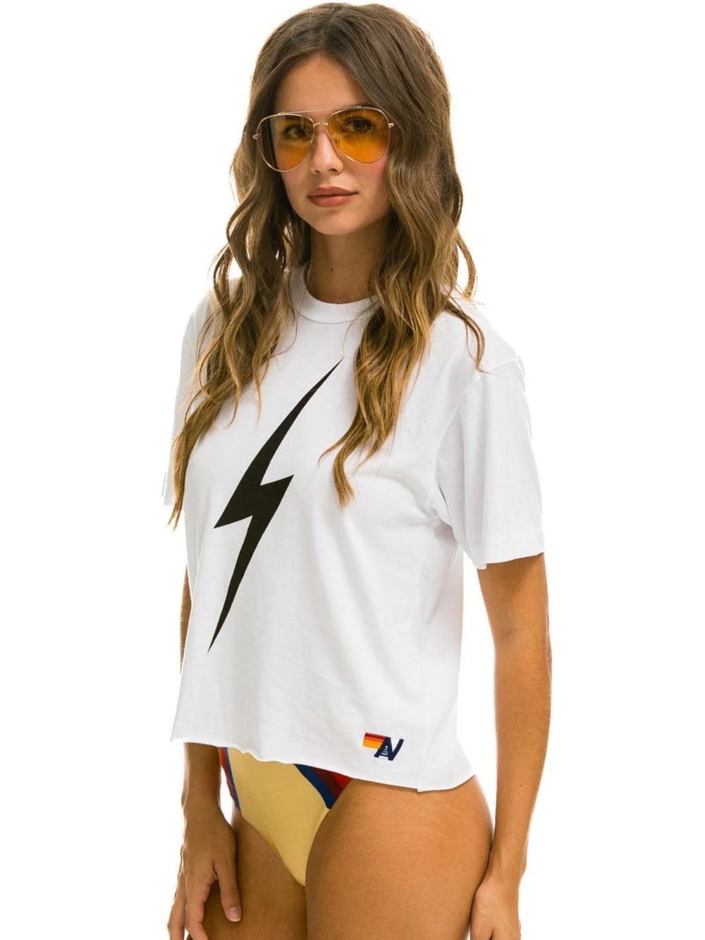 BOLT BOYFRIEND TEE - WHITE - Picture 2 of 7